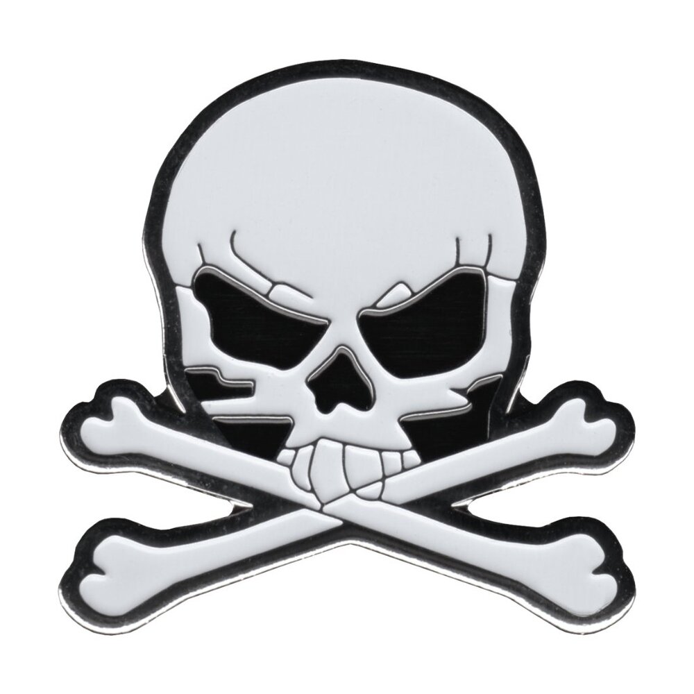 Skull & Crossbones Enamel Pin - Pirate Skeleton Spooky Punk Goth Alt Apparel NWT